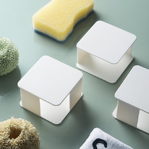 Kitchen Sink Sponge Rack Wall-mounted Scouring Pad Drain Rack, Sink Sponge Rack(White)