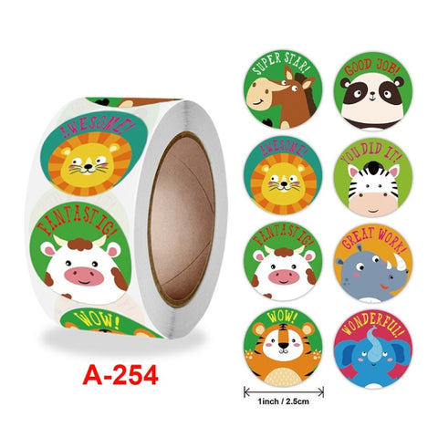 5pcsTeacher Cartoon Pattern Fun Encourage Stationery Stickers Gift Packaging Bag Sealing Stickers, A-252, A-253, A-254, A-255