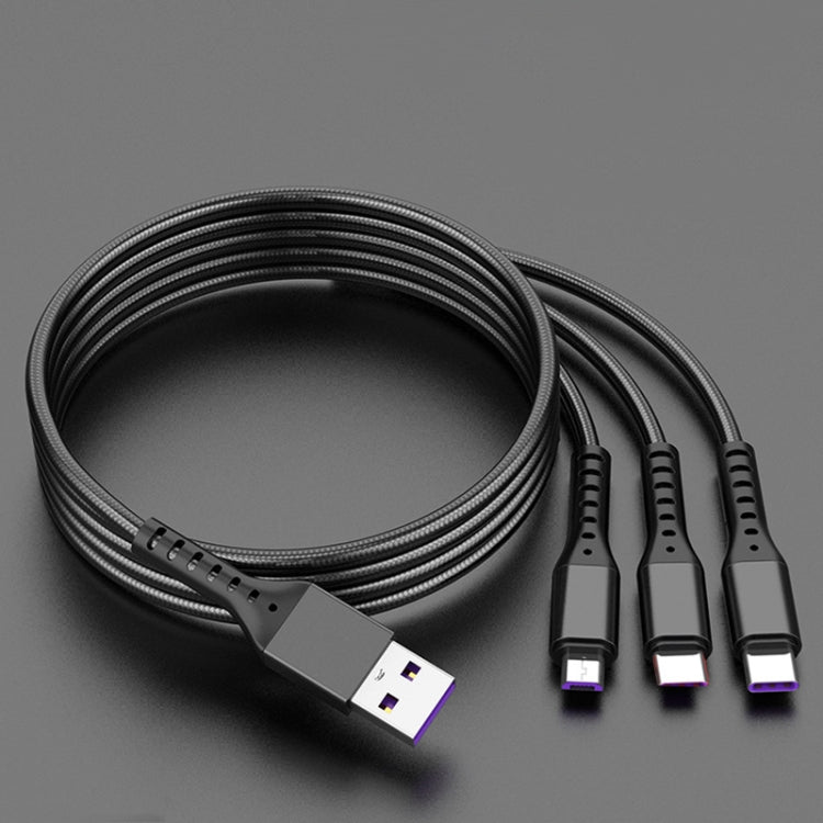 2 PCS ZZ034 USB To 8 Pin + USB-C / Type-C + Micro USB 3 In 1 Fast Charging Cable, Style:, 5A Super Fast-Black, 5A Super Fast-Red, Silicone-Green, Silicone-Red, Silicone-Yellow, Silicone-Purple, Mini-Silver, Mini-Red, Mini-Blue, Mini-Black, Retractable-...