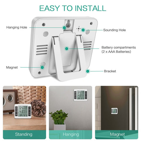 SN010 Wireless Indoor Outdoor High-Precision Thermometer Electronic Refrigerator Thermometers, One to One