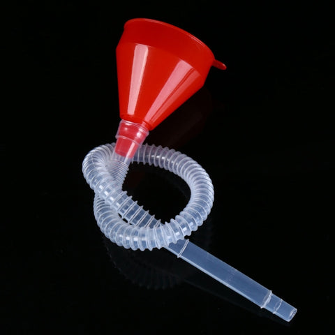 Pour Oil Tool  Car Motorcycle Truck Vehicle Plastic Filling Funnel with Soft Pipe, Pour Oil Tool