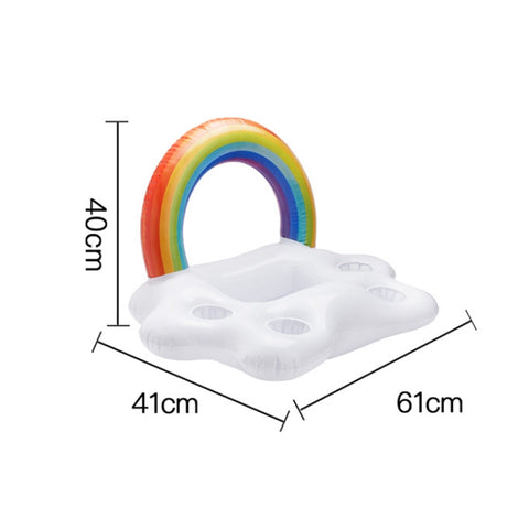 Rainbow Cloud Inflatable Cup Holder Cola Beer Drink Inflatable Water Ice Bar, Size:, Rainbow Cloud 60 x 40 x 41cm