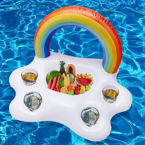Rainbow Cloud Inflatable Cup Holder Cola Beer Drink Inflatable Water Ice Bar, Size:, Rainbow Cloud 60 x 40 x 41cm