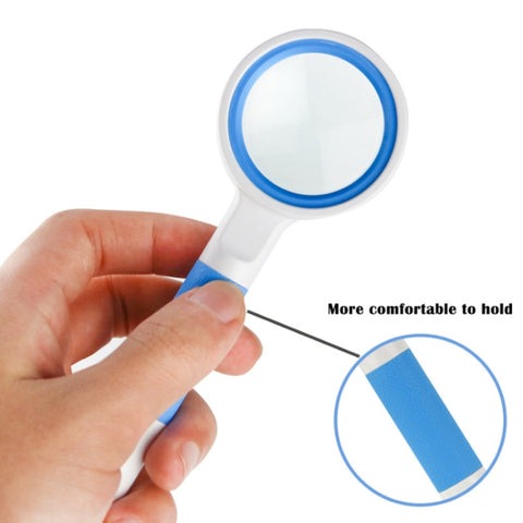 Hand-Held Reading Magnifier Glass Lens Anti-Skid Handle Old Man Reading Repair Identification Magnifying Glass, 37mm 16 Times (Black White), 37mm 16 Times (Blue White), 50mm 7 Times (Black White), 50mm 7 Times (Blue White), 65mm 6 Times (Black White)  ...