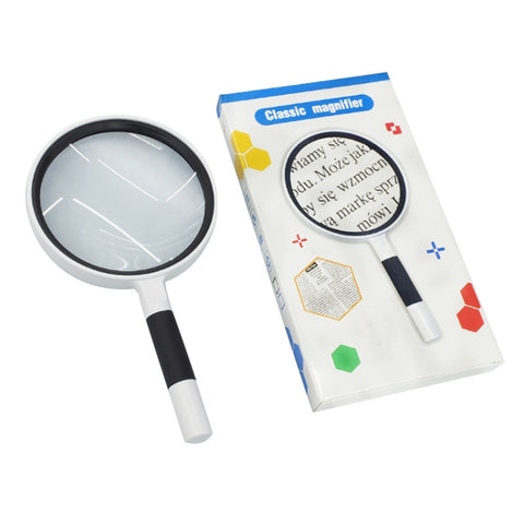 Hand-Held Reading Magnifier Glass Lens Anti-Skid Handle Old Man Reading Repair Identification Magnifying Glass, 37mm 16 Times (Black White), 37mm 16 Times (Blue White), 50mm 7 Times (Black White), 50mm 7 Times (Blue White), 65mm 6 Times (Black White)  ...