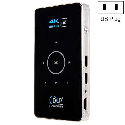 C6 2GB+32GB Android Smart DLP HD Projector Mini Wireless Projector, US Plug (Black), EU Plug (Black), UK Plug (Black), AU Plug (Black), US Plug (White), EU Plug (White), UK Plug (White), AU Plug (White)
