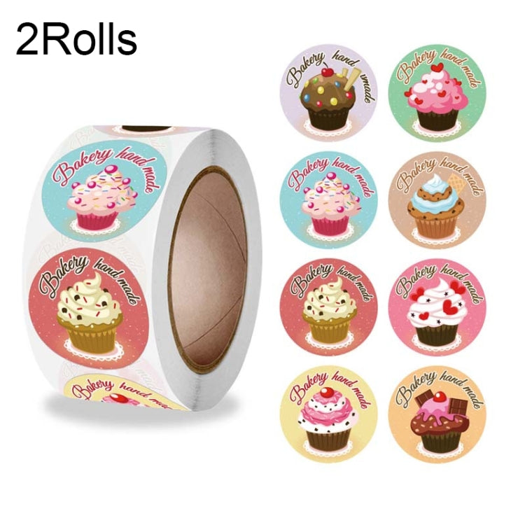 2 Rolls K-86 Cake Baking Handmade Thank You Label Gift Decoration Sealing Sticker, K-86 Sticker