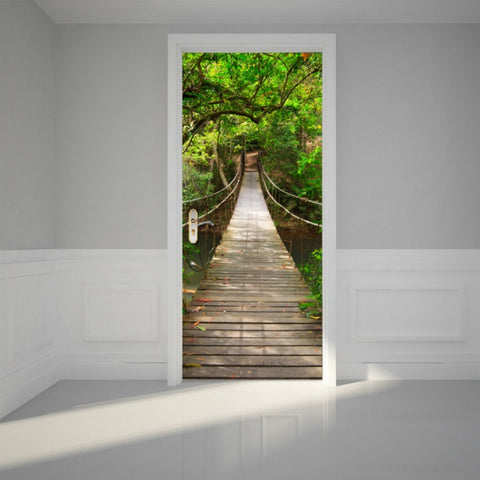 3D Wallpaper Poster Stickers Self Adhesive Removable Home Door Decoration Stickers, 60cm×180cm, 38.5cm×200cm, 77cm×200cm