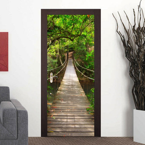 3D Wallpaper Poster Stickers Self Adhesive Removable Home Door Decoration Stickers, 60cm×180cm, 38.5cm×200cm, 77cm×200cm