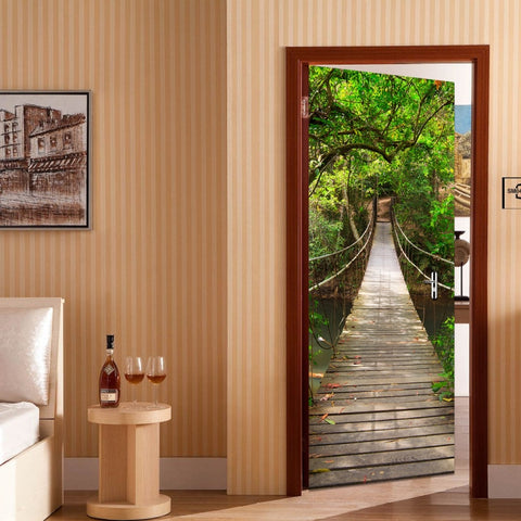 3D Wallpaper Poster Stickers Self Adhesive Removable Home Door Decoration Stickers, 60cm×180cm, 38.5cm×200cm, 77cm×200cm