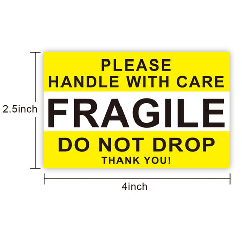 Handle With Care Fragile Warning Sticker Label, 2.5x4 inch