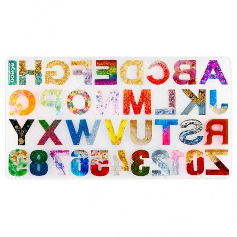 Alphanumeric Silicone Key Ring Bracelet Necklace Pendant Making Mold, 60-199, 50-460-D