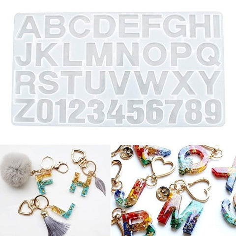 Alphanumeric Silicone Key Ring Bracelet Necklace Pendant Making Mold, 60-199, 50-460-D