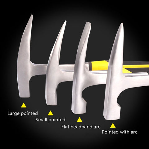 Geological Exploration Tool Multi-Function Hardware Hammer, Style:, Small, Large, Pointed With Arc, Flat Head With Arc