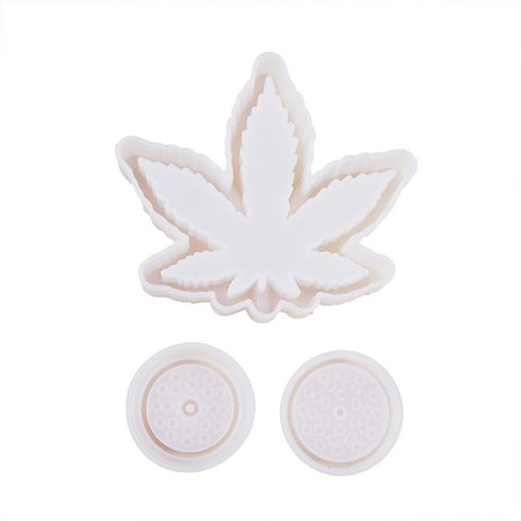 DIY Crystal Epoxy Mold Maple Leaf Ashtray Tooth Grinding Cigarette Grinding Combination Silicone Mold, Maple Leaf  Shape