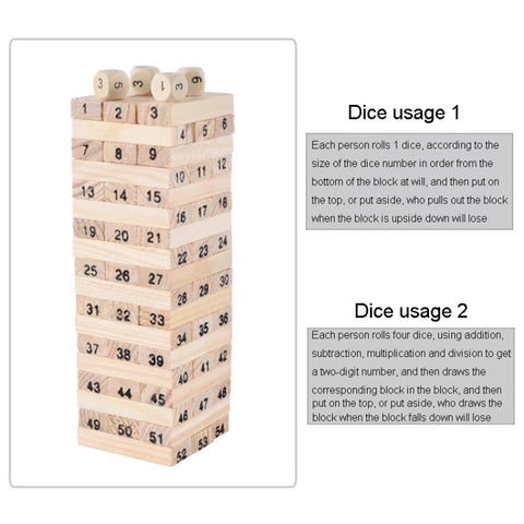 54pcs /Set Childrens Educational Building Block Toys Stacking Game