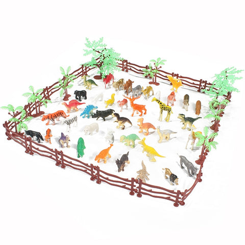 68 in 1 Simulation Mini Zoo Toy Set Solid Dinosaur Models Toy, 68 in 1 Dinosaur Models Toy