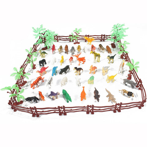 68 in 1 Simulation Mini Zoo Toy Set Solid Dinosaur Models Toy, 68 in 1 Dinosaur Models Toy
