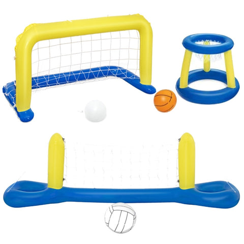 Beach Toys Adult Children Parent-Child Swimming Pool Playing Inflatable Beach Ball Toys, Style:, 52133 Volleyball Net + Ball, 52123 Handball Door + Ball, 2 in 1 Set  + 2 Balls, 3 in 1 Set + 3 Balls