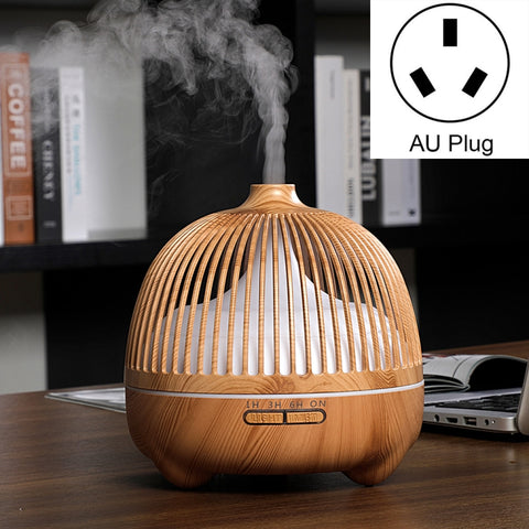 Bird Cage Wood Graphic Aromatherapy Machine Ultrasonic Smart Home Colorful Night Light Hollow Humidifier, US Plug, EU Plug, AU Plug, UK Plug