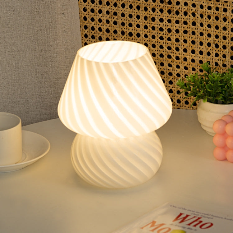 PJ-104 5W Mushroom Glass Bedroom Bedside Table Decoration Table Lamp, CN Plug, Specification：, Monochrome Warm Light, Three-color Dimming, Tmall Elf Light Bulb, Remote Control + Tmall Elf Bulb
