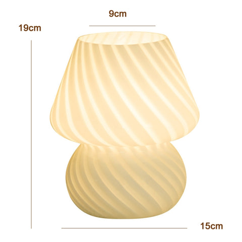 PJ-104 5W Mushroom Glass Bedroom Bedside Table Decoration Table Lamp, CN Plug, Specification：, Monochrome Warm Light, Three-color Dimming, Tmall Elf Light Bulb, Remote Control + Tmall Elf Bulb