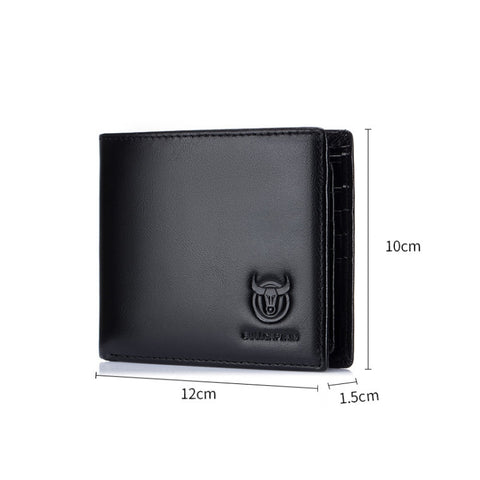 BUFF CAPTAIN 05 Men Leather Short Wallet Anti-Theft Brush Multi-Card Bit First-Layer Soft Cowhide Wallet, Red, Black, Yellow Brown
