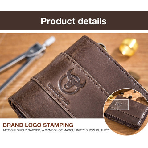 BUFF CAPTAIN 025 Leather Short Horizontal First-Layer Cowhide Wallet Multi-Function Card Tap Wallet