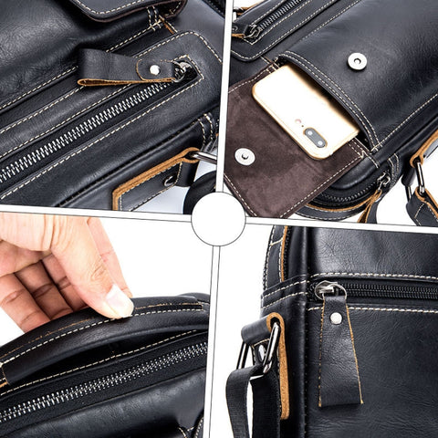BUFF CAPTAIN 037 First-Layer Cowhide Messenger Bag Male Sports Soft Leather Shoulder Bag