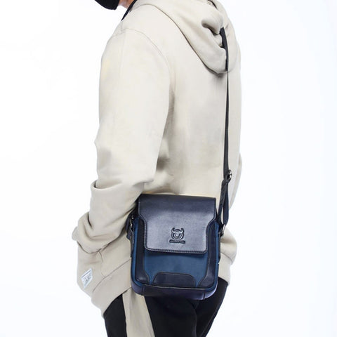 BUFF CAPTAIN 999 Men Leather Diagonal Bag First-Layer Cowhide Multi-Function Shoulder Bags