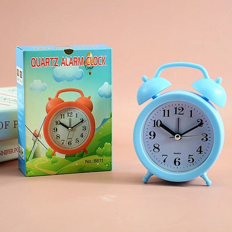 2 PCS Student Bed Small Alarm Clock Desk Alarm Clock, Red, Blue, Beige, Pink