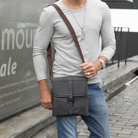 BUFF CAPTAIN 034 Men Leather Shoulder Bag Sports Outdoor First-Layer Cowhide Bag