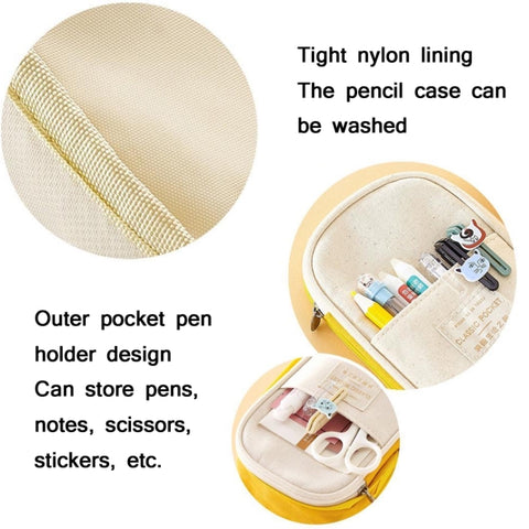 Angoo Cotton And Linen Large Capacity Pencil Stationery Bag, 602 Turmeric / Beige, 589 Shallow Khaki / Beige, 480 Ink Printing, 572 Navy / Beige, 890 Pink, 876 Dark Pink, 883 Gray