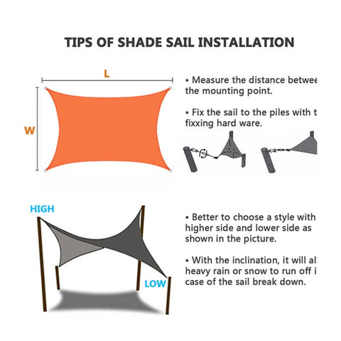 Outdoor Garden Sunshade Sail Waterproof Anti-UV Canopy, Size: 4m x 5m, 4m x 5m