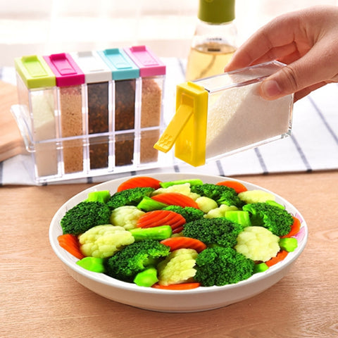 6 PCS/Set Transparent Spice Seasoning Box Storage Bottle, Seasoning Box Storage Bottle（6 PCS）