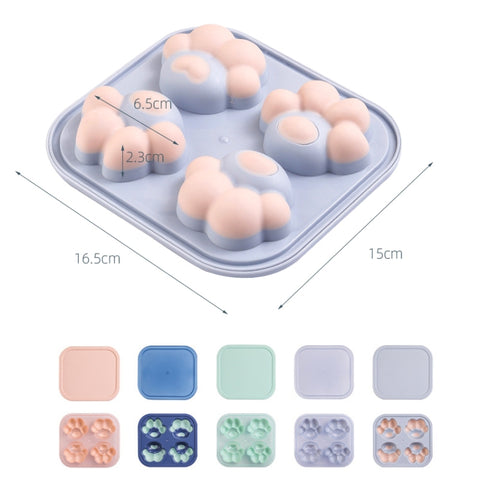 Household Cat Paw Shape Creative Silicone Ice Box Ice Cube Mold Ice Hockey DIY Food Supplement Box with Lid, Cat Paw Shape(Lilac Purple), Cat Paw Shape(Shrimp Red), Cat Paw Shape(Vegetation Green), Cat Paw Shape(Blue Green), Cat Paw Shape(Pink Purple)