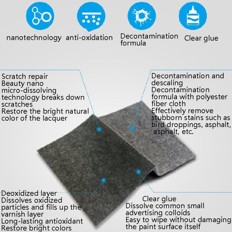 Car Scratch Repair Nano Cloth Repair Spray Paint Cloth Remover Scratch Wax, Nano Cloth