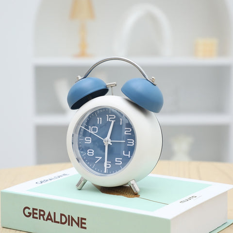 Bedroom Desktop Metal Digital Mechanical Alarm Clock Living Room Silent Clock With Night Light, Green, Blue, Coffee Color, Pink