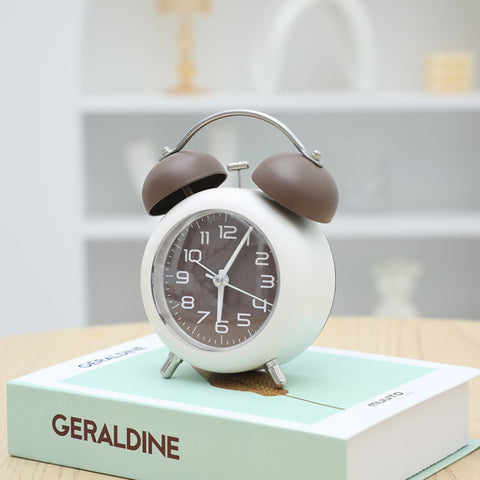 Bedroom Desktop Metal Digital Mechanical Alarm Clock Living Room Silent Clock With Night Light, Green, Blue, Coffee Color, Pink