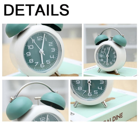 Bedroom Desktop Metal Digital Mechanical Alarm Clock Living Room Silent Clock With Night Light, Green, Blue, Coffee Color, Pink
