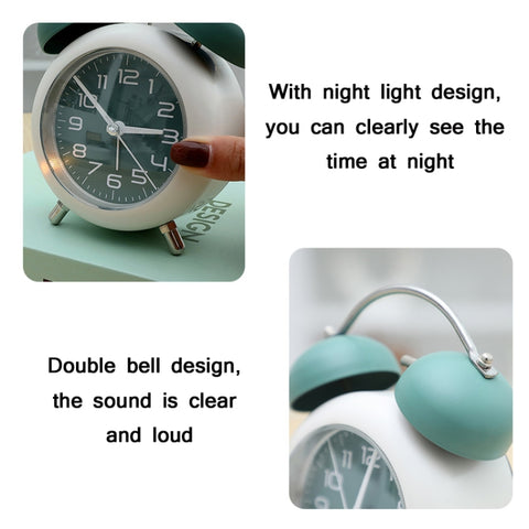 Bedroom Desktop Metal Digital Mechanical Alarm Clock Living Room Silent Clock With Night Light, Green, Blue, Coffee Color, Pink