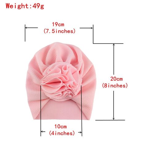 Baby Sun Flower Hedging Cap Solid Color Turban Hat, One Size