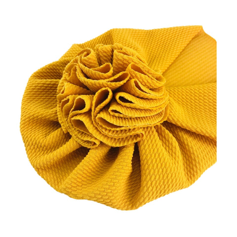 Baby Sun Flower Hedging Cap Solid Color Turban Hat, One Size