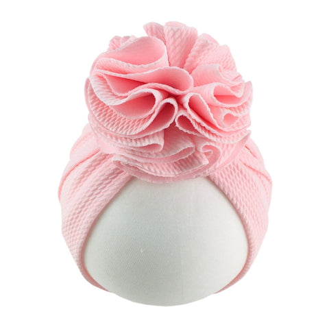 Baby Sun Flower Hedging Cap Solid Color Turban Hat, One Size