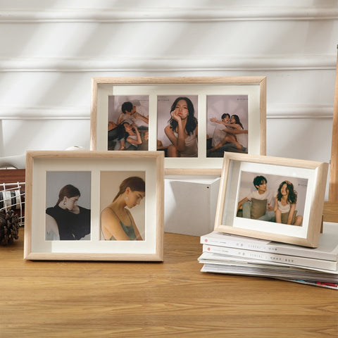 Wooden Wall-Mounted Pendulum Dual-Purpose Combination Photo Frame Style：, 8 inch, Two Frame, Three Frame, Four Frame Horizontal, Four Frame Vertical