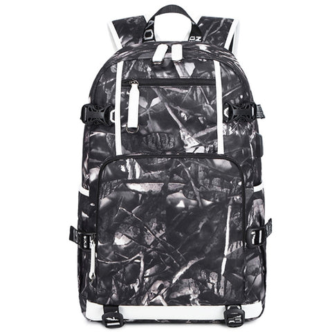 6101-5 Printed Backpack Large Capacity Computer Backpack Waterproof Student School Bag, Print Color, Geometric Red, Geometric Blue, Geometric Black, Black Skin