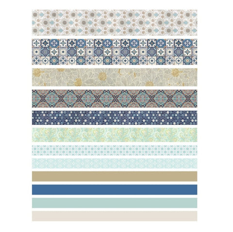 Antique And Paper Tape Hand Account DIY Decoration Material, Green Mint, Blue Trajectory, Geometric Patterns, Van Gogh Impression, Ancient Style, Syringe, Sakura Party, Flower Fragments