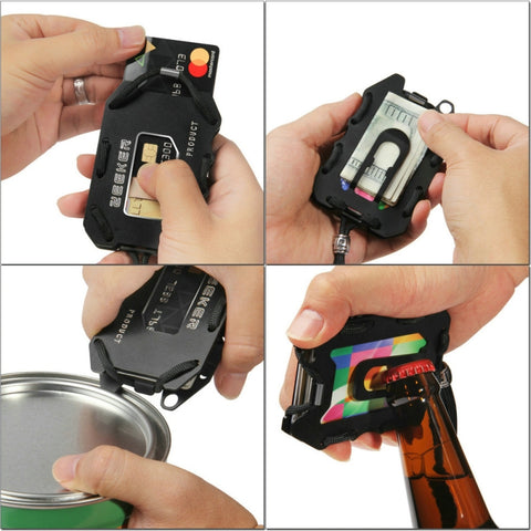ZEEKER Metal Card Holder RFID Multifunctional EDC Wallet Large Capacity Minimalist Card Holder With Bottle Opener Function, Red, Green, Blue, Black, Grey, Silver Brushed, Black Brushed, Gray Brushed
