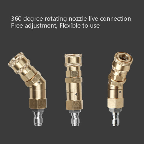 Car Wash Machine With High Pressure Air Conditioning Cleaning Nozzle 1/4 Copper Rotary Bending Joint 360 Degree Rotation Universal Fast Plug, 1/4 Copper Cleaning Nozzle