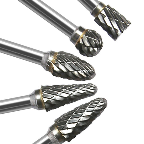 10 PCS / Set Hard Alloy Tungsten Steel Grinding Head Double Pattern Rotating Milling Cutter Head Root Carving Knife, Style:, Transparent Box, Blue Box